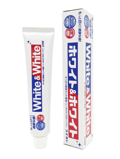 LION Отбеливающая зубная паста с кальцием и фтором Мятная White & White, 150 г LION Отбеливающая зубная паста с кальцием и фтором Мятная White & White, 150 г