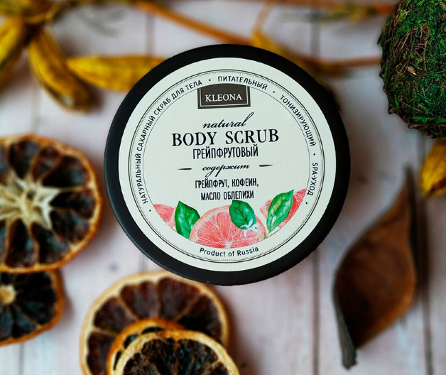 Kleona Сахарный скраб Грейпфрутовый, 200 г