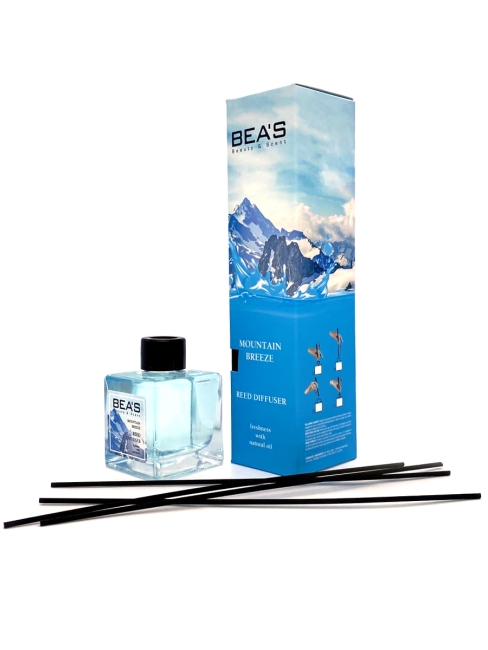 BEAS Аромадиффузор с палочками с натуральными маслами Горный Бриз Spring Mountain Breeze Reed Diffuser, 110 мл BEAS Аромадиффузор с палочками с натуральными маслами Горный Бриз Spring Mountain Breeze Reed Diffuser, 110 мл