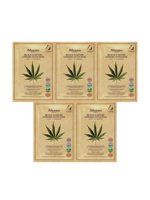 JMsolution Маска для лица с маслом семян конопли Europe Believe In Nature Cannabis Sativa Mask, 5 шт*30 мл JMsolution Маска для лица с маслом семян конопли Europe Believe In Nature Cannabis Sativa Mask, 5 шт*30 мл
