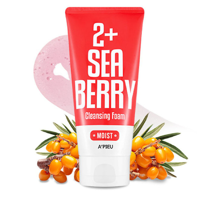 A'PIEU 2+ Cleansing Foam Sea Berry Moist Увлажняющая пенка для умывания с облепихой  130 мл