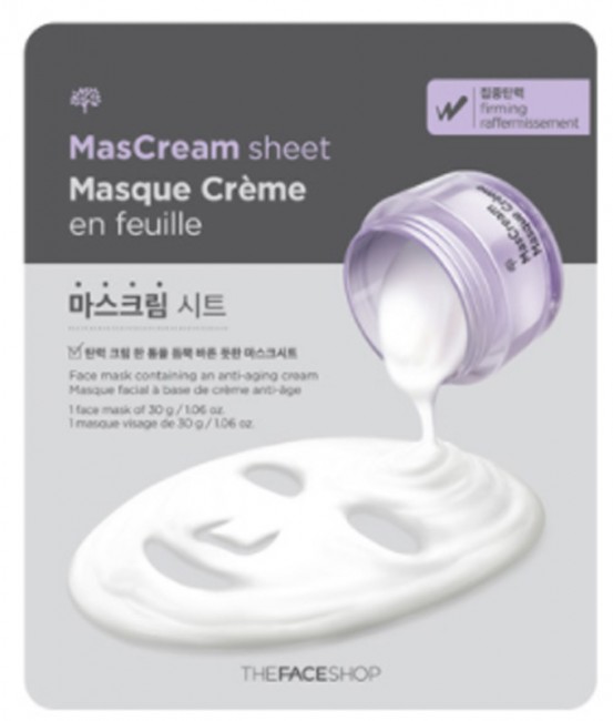 THE FACE SHOP Intense MasСream Sheet Friming Успокаивающая маска для лица тканевая, 30 г