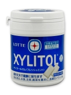 LOTTE Жевательная резинка с ксилитолом Освежающая мята Xylitol Gum Fresh Mint Family Bottle (96 шт), 143 г