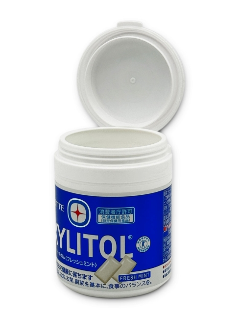 LOTTE Жевательная резинка с ксилитолом Освежающая мята Xylitol Gum Fresh Mint Family Bottle (96 шт), 143 г