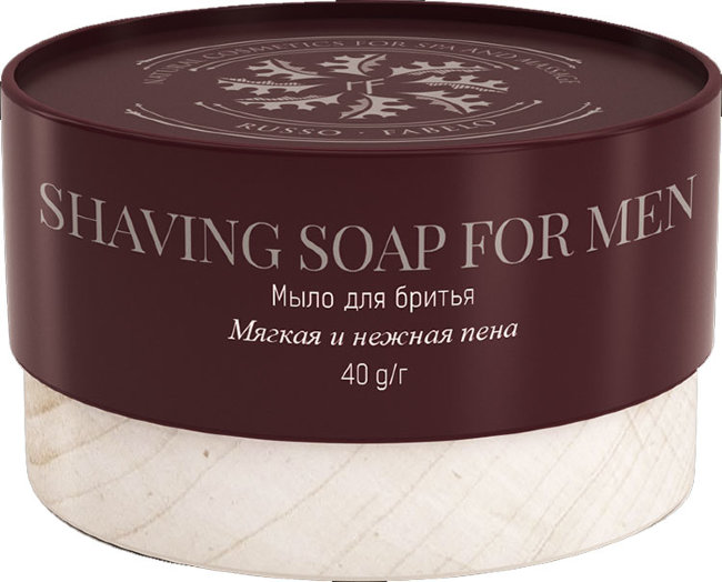 Russo Fabelo Мыло с голубой глиной для бритья на основе древесного бальзама, 40 г