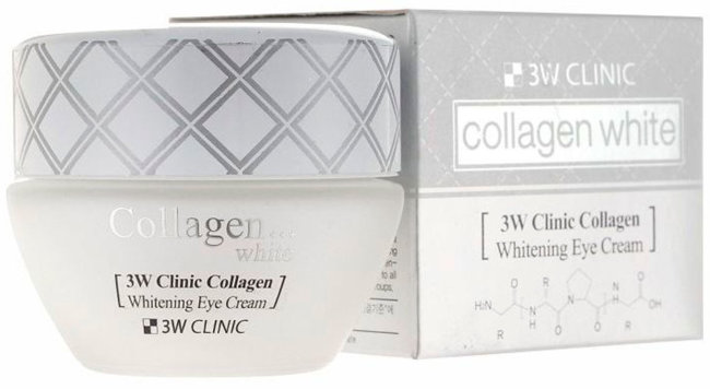 3W Clinic Осветляющий крем для век с коллагеном и ниацинамидом Collagen Whitening Eye Cream, 35 мл