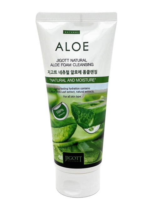 Jigott Пенка для умывания увлажняющая с экстрактом Алоэ Вера Natural Aloe Foam Cleansing, 180 мл Jigott Пенка для умывания увлажняющая с экстрактом Алоэ Вера Natural Aloe Foam Cleansing, 180 мл