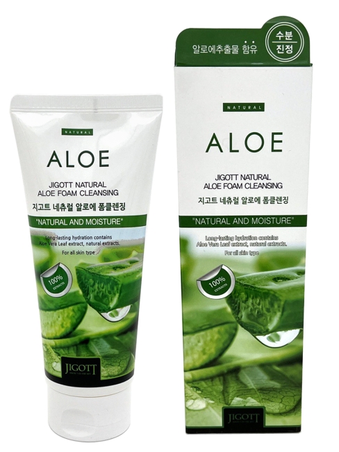 Jigott Пенка для умывания увлажняющая с экстрактом Алоэ Вера Natural Aloe Foam Cleansing, 180 мл Jigott Пенка для умывания увлажняющая с экстрактом Алоэ Вера Natural Aloe Foam Cleansing, 180 мл