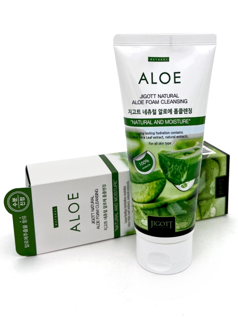 Jigott Пенка для умывания увлажняющая с экстрактом Алоэ Вера Natural Aloe Foam Cleansing, 180 мл Jigott Пенка для умывания увлажняющая с экстрактом Алоэ Вера Natural Aloe Foam Cleansing, 180 мл