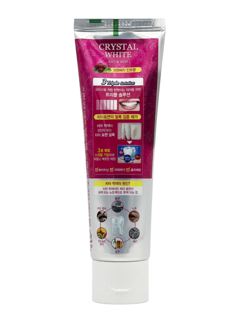 Mukunghwa Зубная паста отбеливающая с ароматом клюквы и мяты Crystal White, 110 г Mukunghwa Зубная паста отбеливающая с ароматом клюквы и мяты Crystal White, 110 г