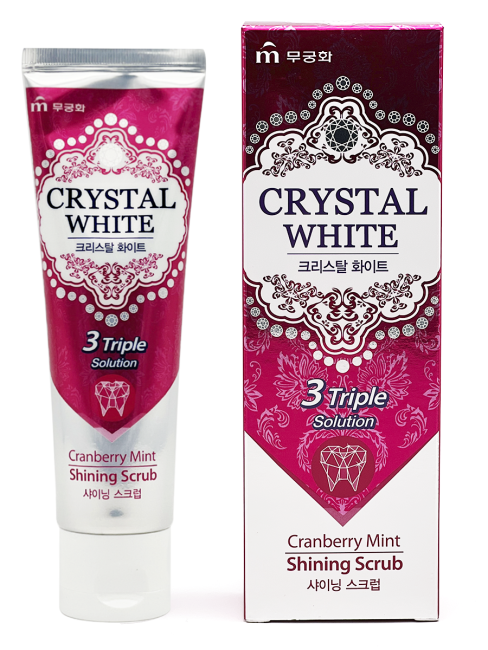 Mukunghwa Зубная паста отбеливающая с ароматом клюквы и мяты Crystal White, 110 г Mukunghwa Зубная паста отбеливающая с ароматом клюквы и мяты Crystal White, 110 г