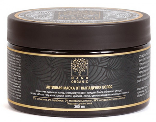 Nano Organic Активная маска от выпадения волос, 300 мл Nano Organic Активная маска от выпадения волос, 300 мл