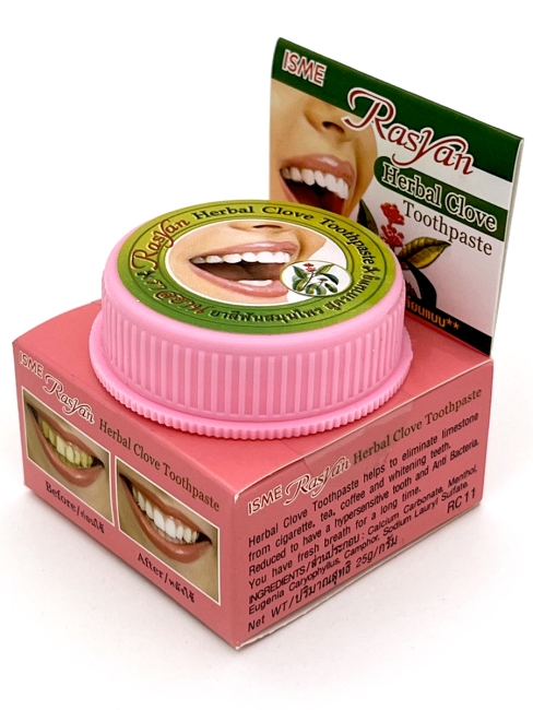 Rasyan Зубная паста отбеливающая травяная Расьян (Райсан) с гвоздикой Herbal Clove Toothpaste, 25 г