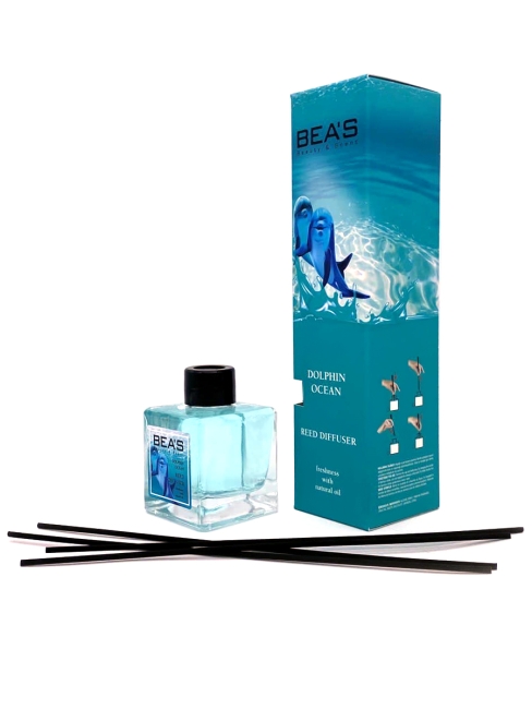 BEAS Аромадиффузор с палочками с натуральными маслами Океан Дельфинов Dolphin Ocean Reed Diffuser, 110 мл BEAS Аромадиффузор с палочками с натуральными маслами Океан Дельфинов Dolphin Ocean Reed Diffuser, 110 мл