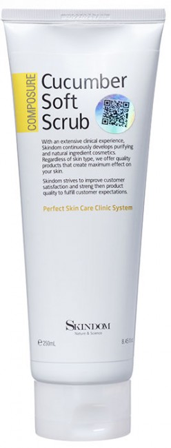 Skindom Скраб для лица мягкий с экстрактом огурца Cucumber Soft Scrub, 250 мл Skindom Скраб для лица мягкий с экстрактом огурца Cucumber Soft Scrub, 250 мл