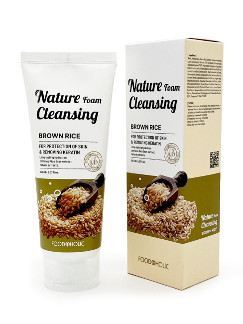FoodaHolic Пенка для умывания увлажняющая с экстрактом коричневого риса Nature Foam Cleansing Brown Rice, 150 мл FoodaHolic Пенка для умывания увлажняющая с экстрактом коричневого риса Nature Foam Cleansing Brown Rice, 150 мл