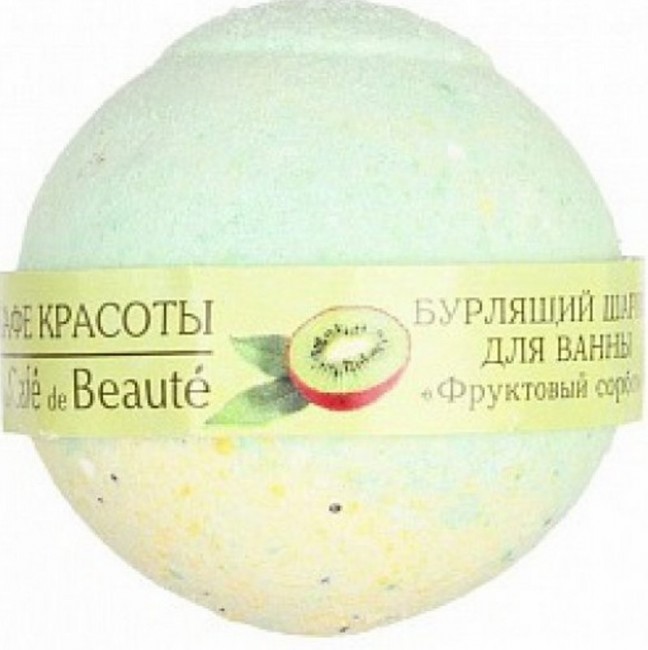 Кафе Красоты Бурлящий шарик для ванны "Фруктовый сорбет", 120 г Кафе Красоты Бурлящий шарик для ванны "Фруктовый сорбет", 120 г