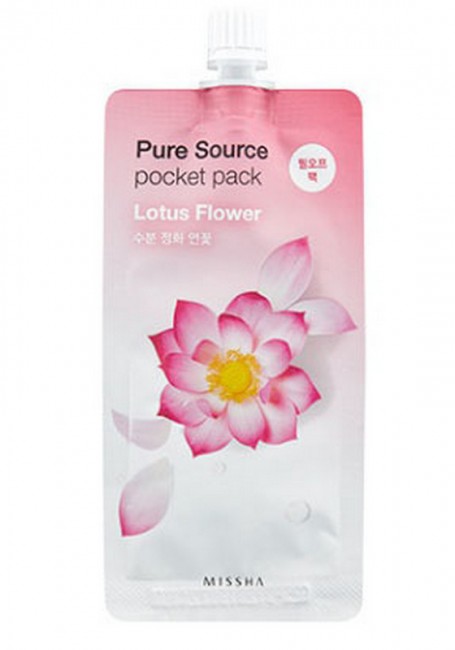 MISSHA Pure Source Pocket Pack Lotus Flower Ночная маска для лица с экстрактом лотоса, 10 мл MISSHA Pure Source Pocket Pack Lotus Flower Ночная маска для лица с экстрактом лотоса, 10 мл