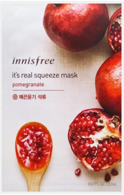 Innisfree It's Real Squeeze Mask Pomegranate Маска для лица с гранатовым соком, 20 мл Innisfree It's Real Squeeze Mask Pomegranate Маска для лица с гранатовым соком, 20 мл