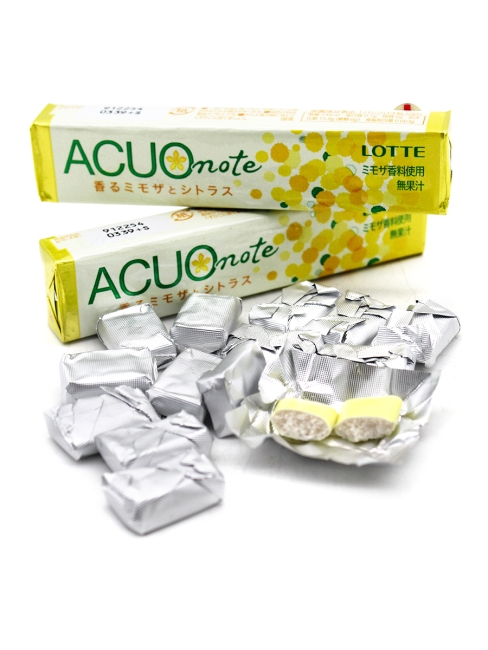 LOTTE Жевательная резинка без сахара Ароматная мимоза и цитрусовые ACUO note, 3 шт х 21 г 