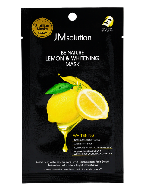 JMsolution Отбеливающая тканевая маска с экстрактом лимона Be Nature Lemon & Whitening Mask, 5 шт х 24 мл JMsolution Отбеливающая тканевая маска с экстрактом лимона Be Nature Lemon & Whitening Mask, 5 шт х 24 мл