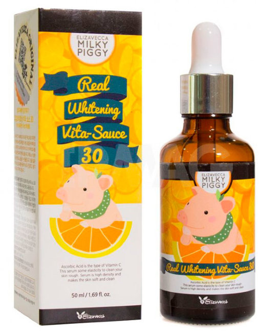 Elizavecca Real White Vita-Sauce 30 Осветляющая и омолаживающая сыворотка для лица, 50 мл