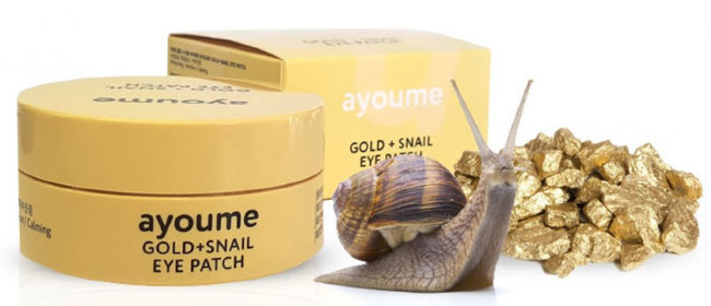 Ayoume Гидрогелевые патчи для глаз с золотом и муцином улитки Gold + Snail Eye Patch, 60 шт Ayoume Гидрогелевые патчи для глаз с золотом и муцином улитки Gold + Snail Eye Patch, 60 шт