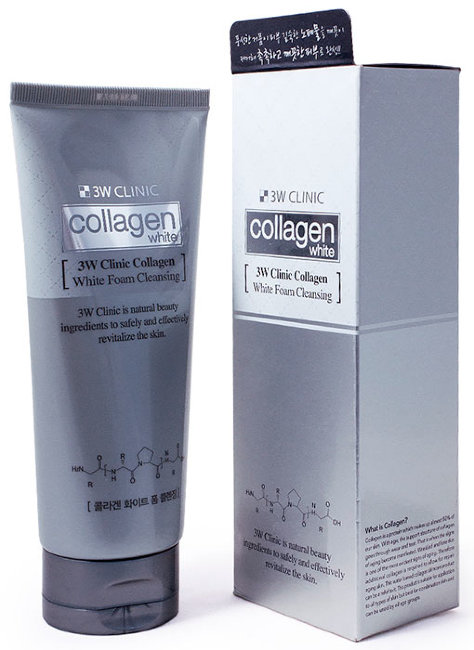 3W Clinic Collagen Whitening Foam Cleansing Осветляющая пенка с коллагеном и ниацинамидом, 180 мл 3W Clinic Collagen Whitening Foam Cleansing Осветляющая пенка с коллагеном и ниацинамидом, 180 мл