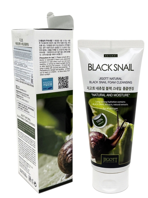 Jigott Пенка для умывания с муцином черной улитки Natural Black Snail Foam Cleansing, 180 мл Jigott Пенка для умывания с муцином черной улитки Natural Black Snail Foam Cleansing, 180 мл