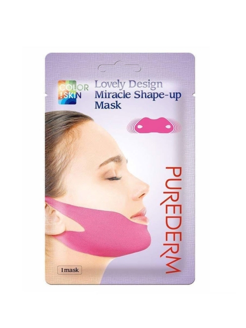 Purederm Гидрогелевая корректирующая маска-бандаж для подбородка Color Skin Lovely Design Miracle Shape-Up Mask, 10 г Purederm Гидрогелевая корректирующая маска-бандаж для подбородка Color Skin Lovely Design Miracle Shape-Up Mask, 10 г
