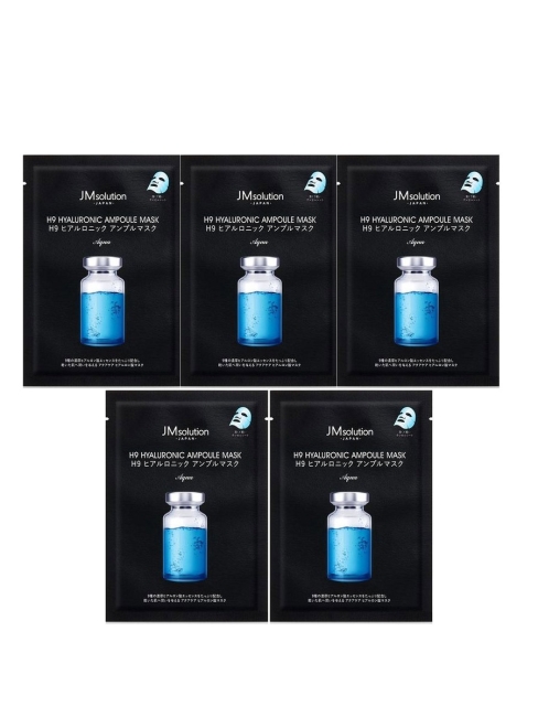 JMsolution Маска для лица увлажняющая с гиалуроновой кислотой H9 Hyaluronic Ampoule Mask Aqua, 5шт*30 мл