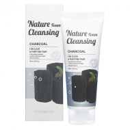 FoodaHolic Пенка для умывания увлажняющая с древесным углем Nature Foam Cleansing Charcoal, 150 мл