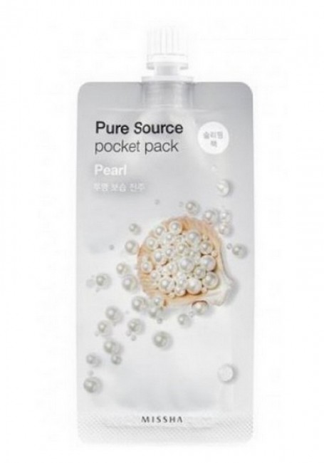 MISSHA Pure Source Pocket Pack Pearl Ночная маска с экстрактом жемчуга, 10 мл