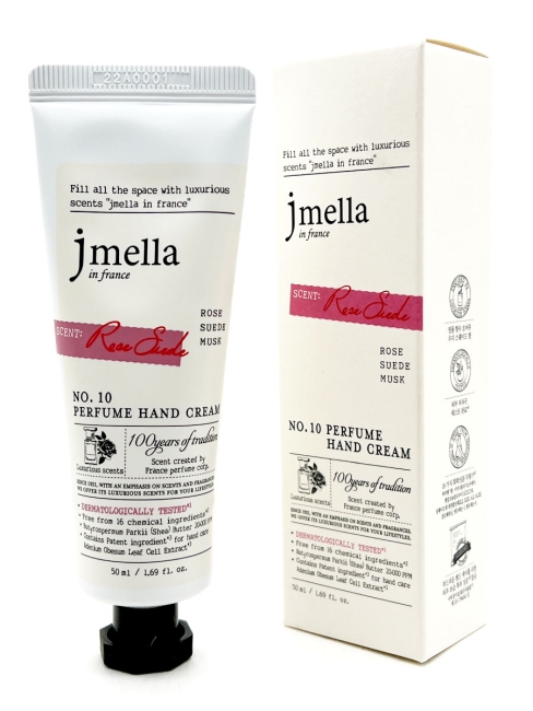 Jmella Парфюмированный крем для рук "Роза и Замша" N0.10 In France Rose Suede Perfune Hand Cream, 50 мл