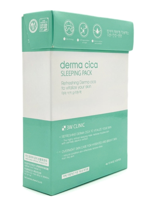 3W Clinic Ночная маска для лица с центеллой азиатской Derma Cica Sleeping Pack, 20 шт х 4 г