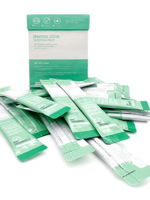 3W Clinic Ночная маска для лица с центеллой азиатской Derma Cica Sleeping Pack, 20 шт х 4 г