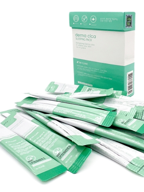 3W Clinic Ночная маска для лица с центеллой азиатской Derma Cica Sleeping Pack, 20 шт х 4 г