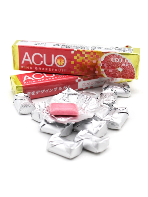 LOTTE Жевательная резинка без сахара Розовый грейпфрут ACUO Pink grapefruit, 3 шт х 21 г