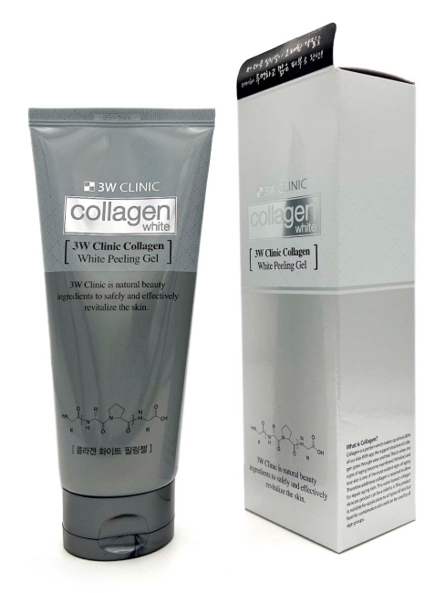 3W Clinic Осветляющий пилинг-гель с коллагеном Collagen Whitening Peeling Gel, 180 мл