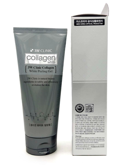 3W Clinic Осветляющий пилинг-гель с коллагеном Collagen Whitening Peeling Gel, 180 мл