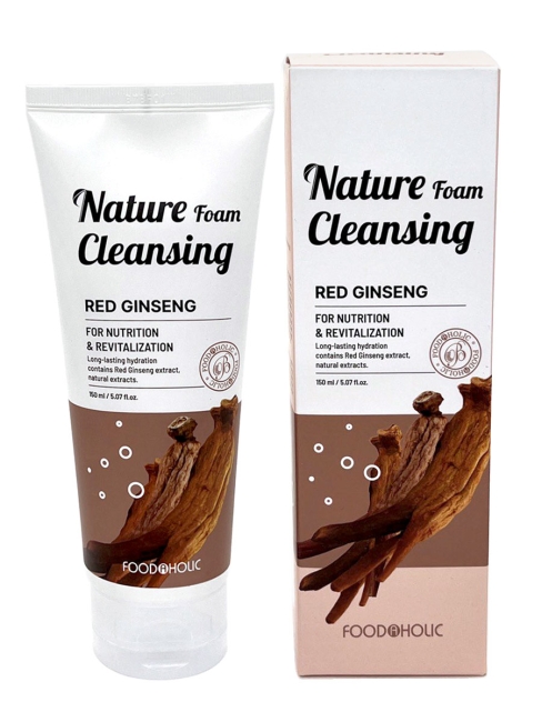 FoodaHolic Пенка для умывания увлажняющая с красным женьшенем Nature Foam Cleansing Red Ginseng, 150 мл FoodaHolic Пенка для умывания увлажняющая с красным женьшенем Nature Foam Cleansing Red Ginseng, 150 мл