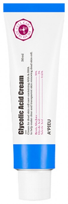 A'PIEU Glycolic Acid Cream Крем для лица с АНА и ВНА кислотами, 50 мл