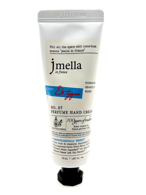 Jmella Парфюмированный крем для рук N0.07 In France Do Tyque Perfume Hand Cream, 50 мл Jmella Парфюмированный крем для рук N0.07 In France Do Tyque Perfume Hand Cream, 50 мл