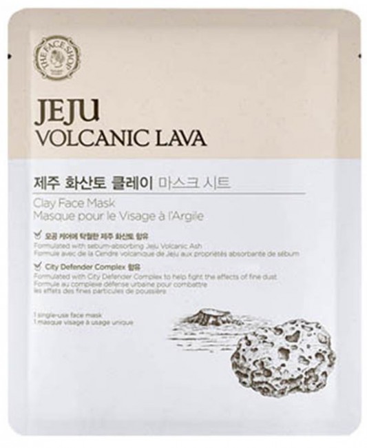 THE FACE SHOP Jeju Volcanic Lava Clay Face Mask Тканевая маска с вулканической лавой, 18 г