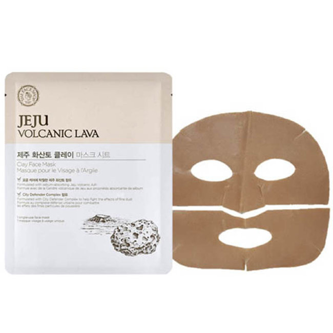 THE FACE SHOP Jeju Volcanic Lava Clay Face Mask Тканевая маска с вулканической лавой, 18 г