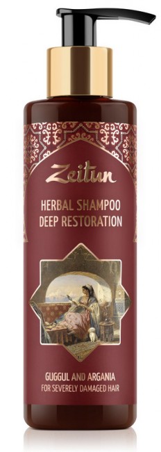 Zeitun Глубоко восстанавливающий фито-шампунь для сильно поврежденных волос c Миртом и Арганой, 200 мл