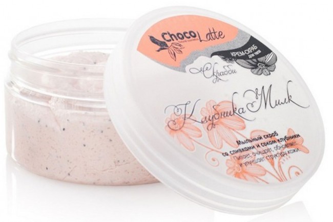ChocoLatte Мыльный скраб для тела Скрабби Клубника-Милк (со сливками и соком клубники), 200 г ChocoLatte Мыльный скраб для тела Скрабби Клубника-Милк (со сливками и соком клубники), 200 г