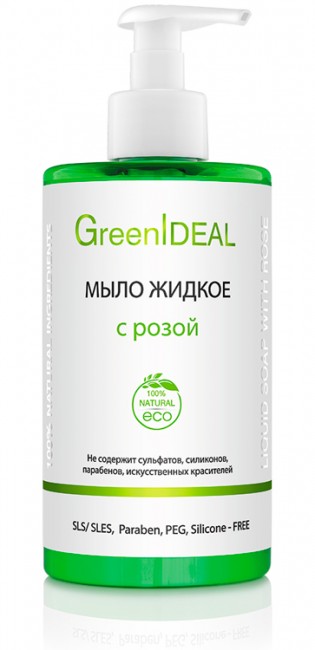 GreenIdeal Мыло жидкое с Розой, 450 мл GreenIdeal Мыло жидкое с Розой, 450 мл