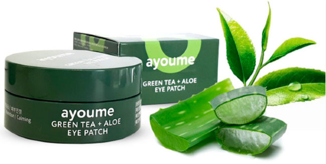 Ayoume Гидрогелевые патчи с экстрактом алоэ и зеленого чая Green Tea + Aloe Eye Patch, 60 шт Ayoume Гидрогелевые патчи с экстрактом алоэ и зеленого чая Green Tea + Aloe Eye Patch, 60 шт