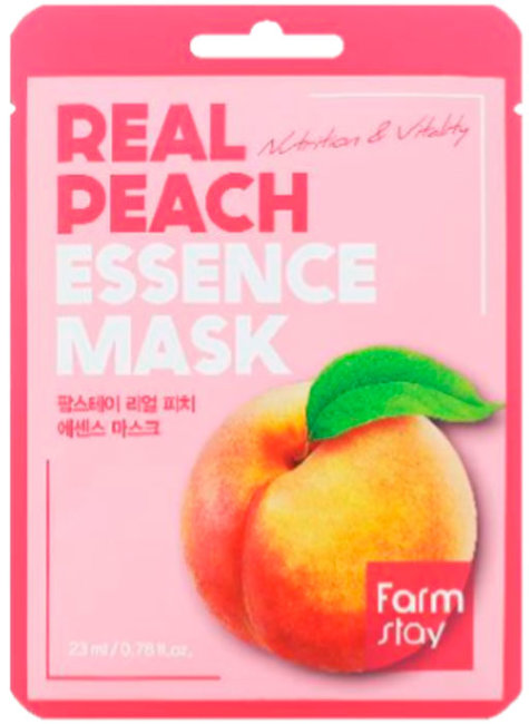 FarmStay Real Peach Essence Mask Тканевая маска для лица с экстрактом персика, 23 мл